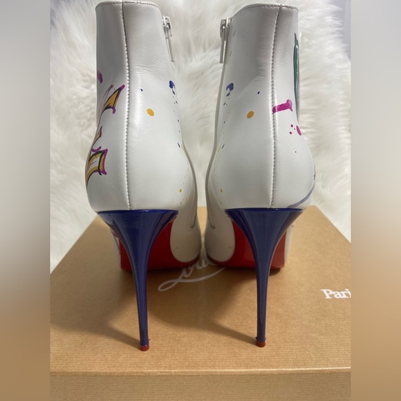 Christian Louboutin Boot In Love Calf Ankle Boot White So Kate - Picture 4 of 5
